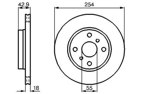 Тормозной диск TOYOTA Paseo, Sera 1,5 88-99 BOSCH 0986478585 (фото 1)