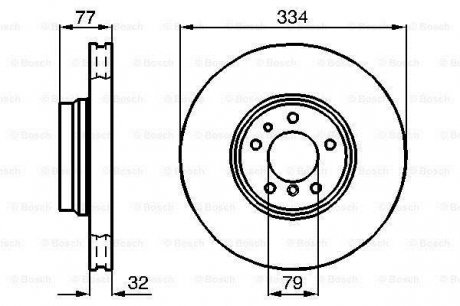 Тормозной диск BMW 7 (E38) 5,0-4,0D передняя сторона 94- 01 BOSCH 0986478623 (фото 1)