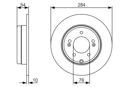 Тормозной диск HYUNDAI / KIA Azera / Grandeur / Sonata / K5 / Optima задняя сторона 1,7-3,3 05 - BOSCH 0986479A45