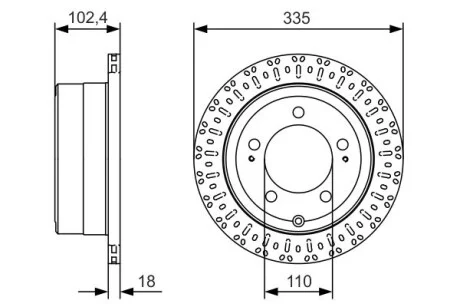 Гальмівний диск TOYOTA Land Cruiser J6/J7/J10 \'\'R \'\'98-07 BOSCH 0986479A61