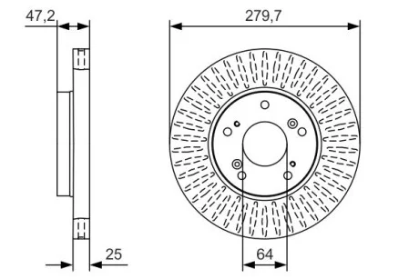 Гальмівний диск HONDA Civic 1,3-2,2 11 - BOSCH 0986479B01 (фото 1)