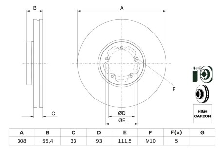 Тормозной диск BOSCH 0986479F46