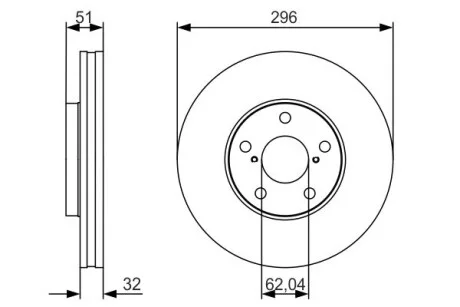 Тормозной диск LEXUS GS300 / GS430 / SC430 \'\' F \'3,0-4,3\' \'97 -10 BOSCH 0986479R20