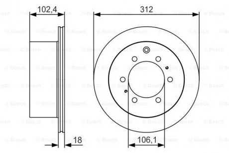 Тормозной диск TOYOTA / LEXUS Land Cruiser / LX450 R 2.4-4.5 84 -97 BOSCH 0986479R57