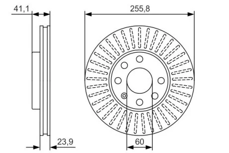 Тормозной диск OPEL Astra G / Vectra передняя сторона PR2 BOSCH 0986479R76