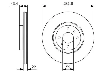 Тормозной диск ALFA ROMEO / CITROEN / FIAT / LANCIA / PEUGEOT передняя сторона 92 - PR2 BOSCH 0986479S01