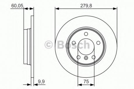 Гальмівний диск BMW E36/E46 316/328 \'\' R PR2 BOSCH 0986479S34 (фото 1)