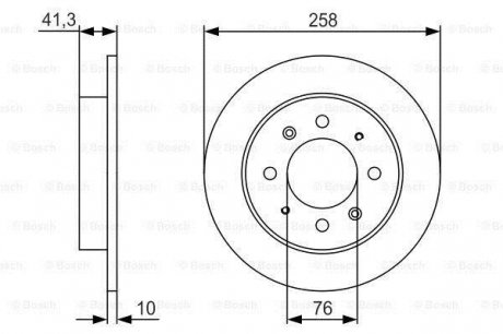 Тормозной диск KIA Cerato / Forte задняя сторона 1,5-2,0 04 - PR2 BOSCH 0986479S57 (фото 1)