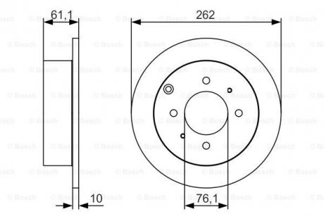 Тормозной диск PR2 HYUNDAI / KIA Matrix / Sonata / Magentis задняя сторона 98-05 BOSCH 0986479S68 (фото 1)
