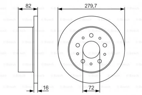 Тормозной диск CITROEN / FIAT / PEUGEOT Jumper / Ducato / Boxer D = 79mm задняя сторона 94 - PR2 BOSCH 0986479S73 (фото 1)