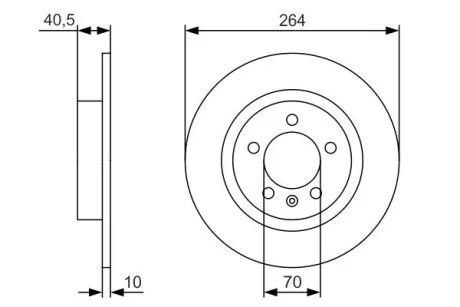 Тормозной диск OPEL Adam / Corsa задняя сторона 1,0-1,7 09 - PR2 BOSCH 0986479S88 (фото 1)