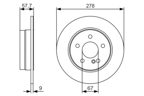 Тормозной диск MB С (S204 / W204) задняя сторона PR2 BOSCH 0986479S96