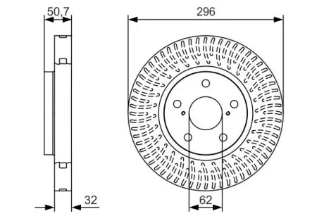 Тормозной диск LEXUS / TOYOTA GS / IS / Mark X передняя правая сторона - кратн. 1 шт BOSCH 0986479T37
