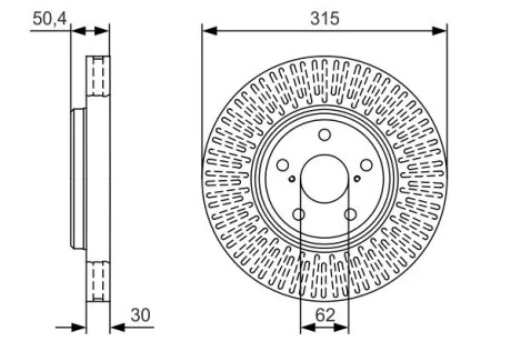 Диск гальмівний передній BOSCH 0986479T40