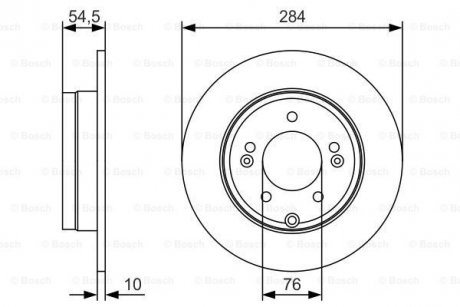Тормозной диск HYONDAI Sonata NF задняя сторона 2,0-3,3 04 -08 BOSCH 0986479T49 (фото 1)