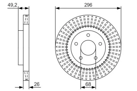 Тормозной диск NISSAN Altima передняя сторона 2,5-3,5 06 - BOSCH 0986479T99