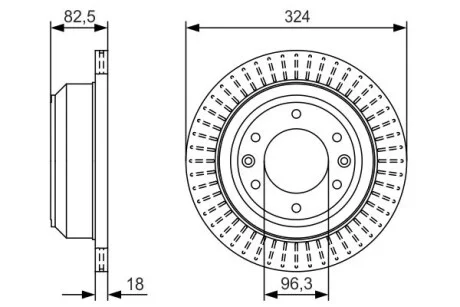 Тормозной диск DODGE / HYUNDAI H100 / H-1 задняя сторона 2,5 08 - BOSCH 0986479U29