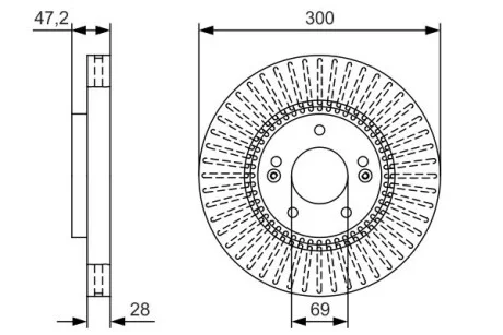 Тормозныей диск HYUNDAI Sonata / ix35 \'\' F \'2,0-2,4\' \'09 >> BOSCH 0986479U43 (фото 1)