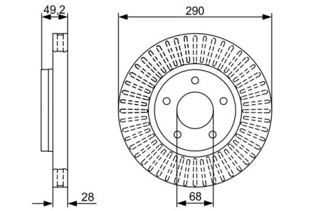 Тормозной диск NISSAN Quest / Pathfinder \'\' F \'3,5\' \'03 >> BOSCH 0986479V48 (фото 1)