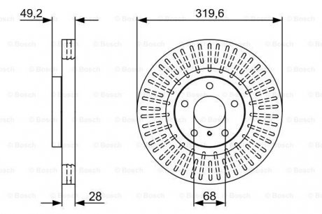 Тормозной диск INFINITI / NISSAN FX35 / FX / Maxima передняя сторона 3,5-4,5 02 -08 BOSCH 0986479V60 (фото 1)
