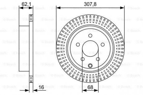 Тормозной диск INFINITI / NISSAN FX / M / Q70 / Q50 / JX / QX60 / QX70 / FX35 / Murano / Pathfinder задняя сторона 3,5-4,5 08 - BOSCH 0986479W11 (фото 1)