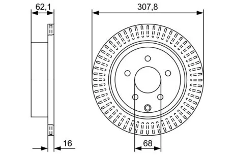 Тормозной диск INFINITI / NISSAN FX / M / Q70 / Q50 / JX / QX60 / QX70 / FX35 / Murano / Pathfinder задняя сторона 3,5-4,5 08 - BOSCH 0986479W11 (фото 1)