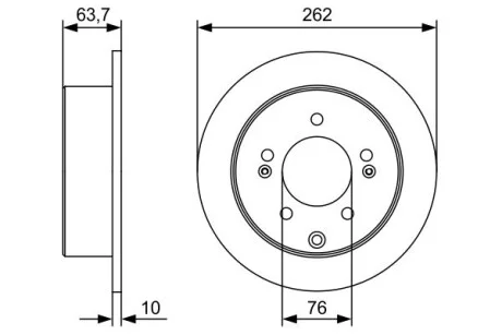 Тормозной диск HYUNDAI / KIA K3 / Soul / Yue Dong / i30 / Elantra задняя сторона 1,6-2,0 08 - BOSCH 0986479W12