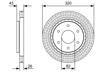 Гальмівний диск NISSAN/INFINITI Armada/Titan/QX56 \'\'F \'\'4,5-5,6 \'\'03>> BOSCH 0986479W45