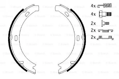Тормозные колодки барабанные MB E-Class (W210, S210) -03 BOSCH 0986487584