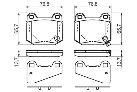 Тормозные колодки MITSUBISHI / NISSAN / SUBARU Lancer Evo / 350 / Impreza задняя сторона 98-07 BOSCH 0986494229