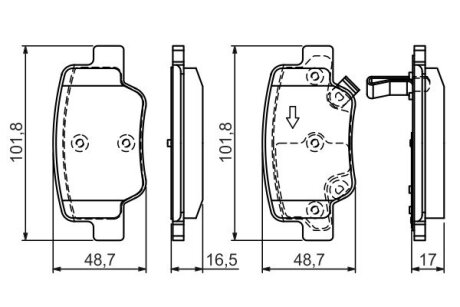 ДИСКОВI КОЛОДКИ ЗАДНI BOSCH 0 986 494 404 (фото 1)