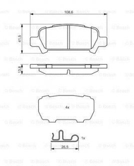 Тормозные колодки дисковые Subaru Forester SF, SG, Impreza R BOSCH 0986494445 (фото 1)