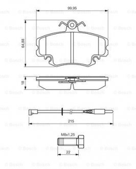 Комплект гальмівних колодок із 4 шт. дисків BOSCH 0986494522 (фото 1)