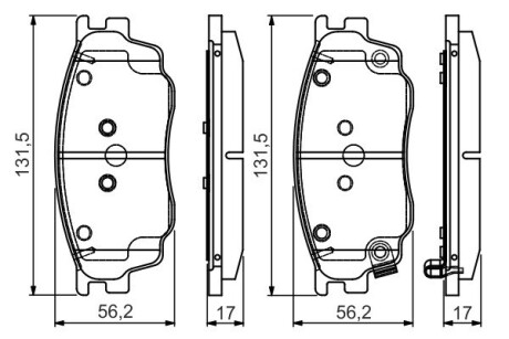 Тормозные колодки дисковые MAZDA 6 1.8 - 07 PR2 BOSCH 0986495087 (фото 1)