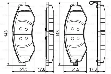 Тормозные колодки дисковые CHEVROLET / DAEWOO Lacetti / Nubira / Optra передняя сторона PR2 BOSCH 0986495116 (фото 1)