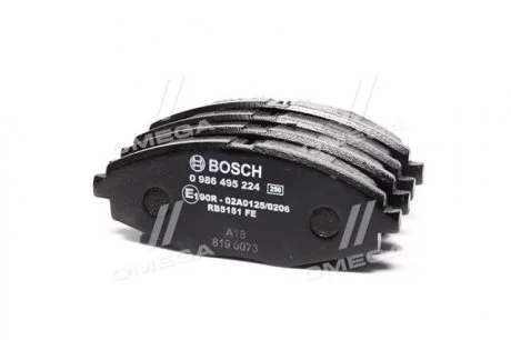 Гальмівні колодки дискові CHEVROLET/DAEWOO Lanos/Matiz \'\'F \'\'0.8-1.5 \'\'>>05 PR2 BOSCH 0986495224 (фото 1)