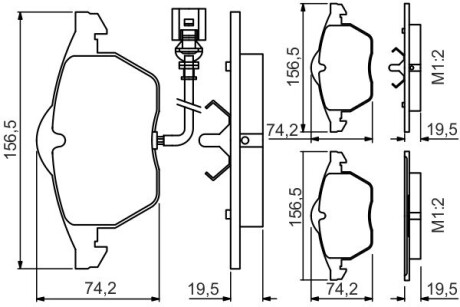 Тормозные колодки дисковые VAG A3 / TT / Leon / Toledo / Octavia / Golf / Polo / Jetta передняя сторона - 06 PR2 BOSCH 0986495249 (фото 1)