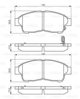 Тормозные колодки TOYOTA Camry / Corolla / Carina E / RAV 4 / Sprinter передняя сторона - 02 PR2 BOSCH 0986495257 (фото 1)