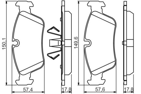 Тормозные колодки дисковые BMW 1/3 передняя сторона - 07 PR2 BOSCH 0986495276