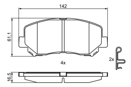 Гальмівні колодки дискові MAZDA CX-5 11 - BOSCH 0986495367 (фото 1)