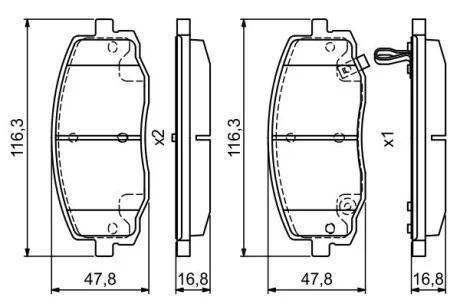 Тормозные колодки дисковые HYUNDAI/KIA i10/Picanto \'\'F "04>> BOSCH 0986495377 (фото 1)