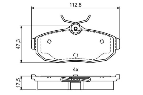 Гальмівні колодки дискові FORD Mustang "R \'\'04-10 BOSCH 0986495401 (фото 1)