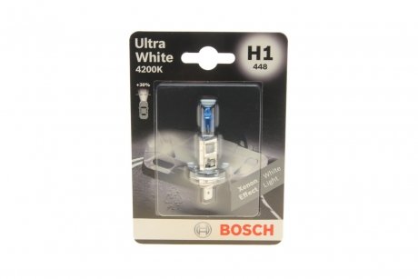 Лампа H1 Ultra White 4200K блістер BOSCH 1987301088 (фото 1)