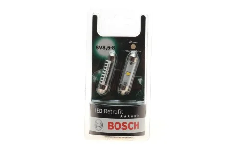 Лампа LED Retrofit SV8,5-8 (Fest. 10W -41 мм) 12В 1Вт (блістер - 2шт.) WARM - кратн. 10 шт BOSCH 1987301510