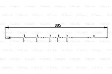 Датчик износа тормозных колодок 885mm MINI передняя сторона 1,4-1,6 01 -08 BOSCH 1987473015