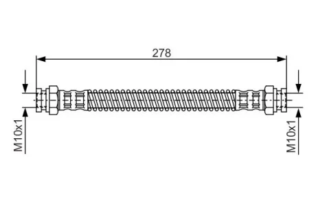 Тормозныей шланг 258mm HYUNDAI Getz \'\' RL \'\'02 -10 BOSCH 1987476850