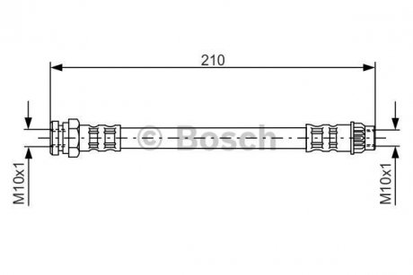 Тормозной шланг CITROEN / PEUGEOT C2 / C3 / C4 / DS4 / 1007/3008/307/308 / RCZ задняя сторона 1.2-2.0 00 - BOSCH 1987476913 (фото 1)
