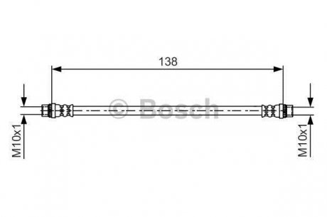 Тормозной шланг RENAULT Megane III задняя сторона 1.5dci BOSCH 1987481625 (фото 1)