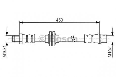Тормозной шланг RENAULT Duster передняя сторона 1,2-2,0 12 - BOSCH 1987481683