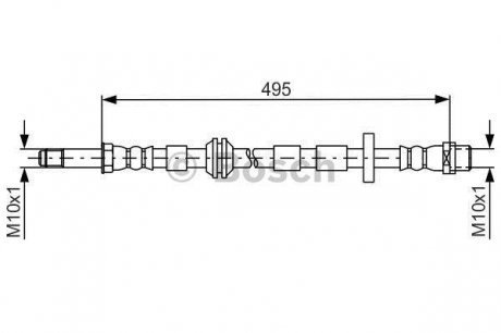 Тормозной шланг AUDI A8 / S8 передняя сторона 10 - BOSCH 1987481692 (фото 1)
